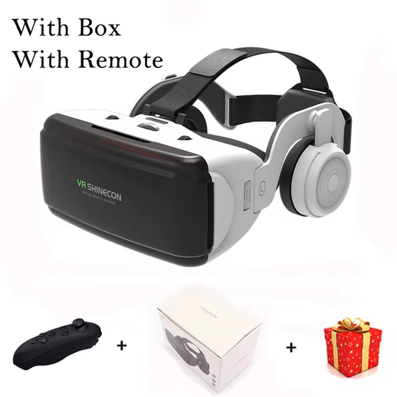VR Shinecon Casque Helmet 3D Glasses Virtual Reality for Smartphone Smart Phone Headset Goggles Binoculars Video Game Wirth Lens