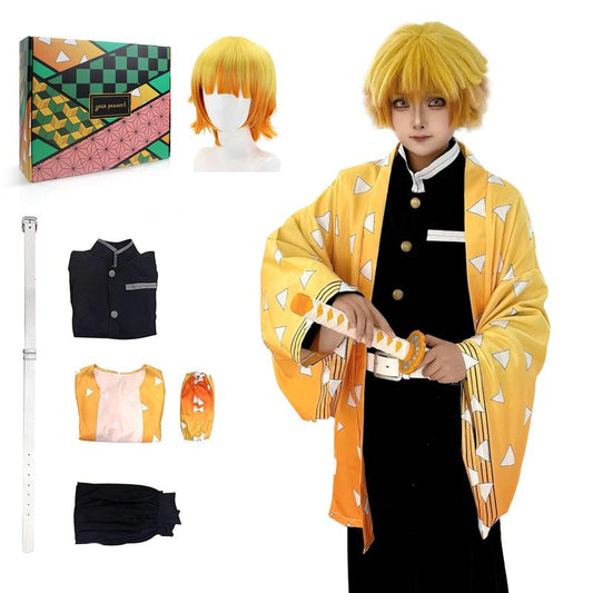 Anime Cosplay Costume Set with Wig and Accessories, Kimono Outfit for Men and Women, Great for Cosplay and Halloween, Asian Size Order Size Up