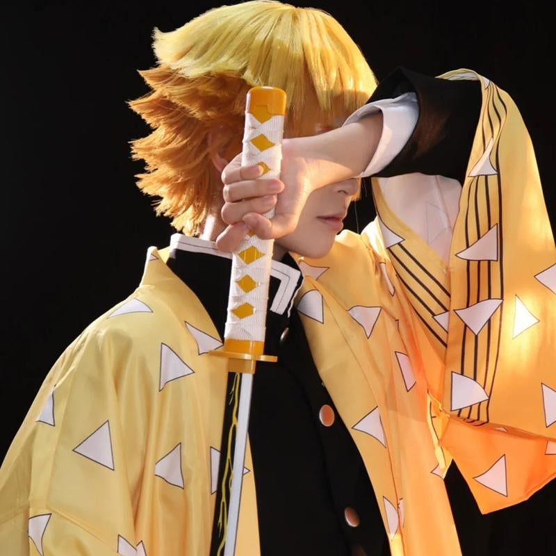 Anime Cosplay Costume Set with Wig and Accessories, Kimono Outfit for Men and Women, Great for Cosplay and Halloween, Asian Size Order Size Up