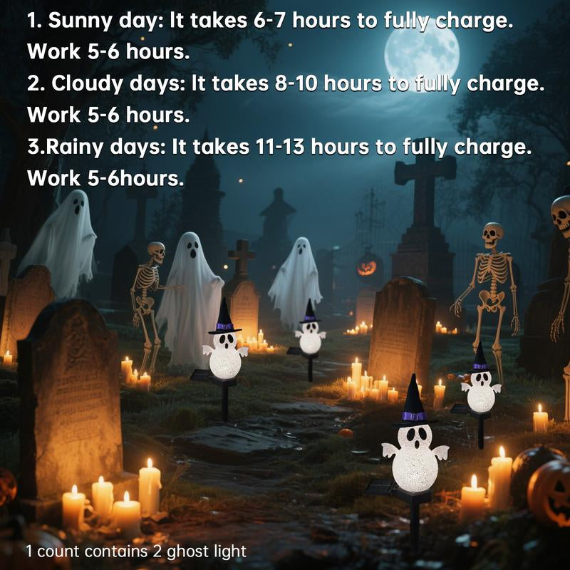 Halloween Pumpkin Ghost Solar Pathway Lights, Waterproof Outdoor Decorations for Yard, Patio, Lawn, Porch, Perfect Halloween Party Supplies