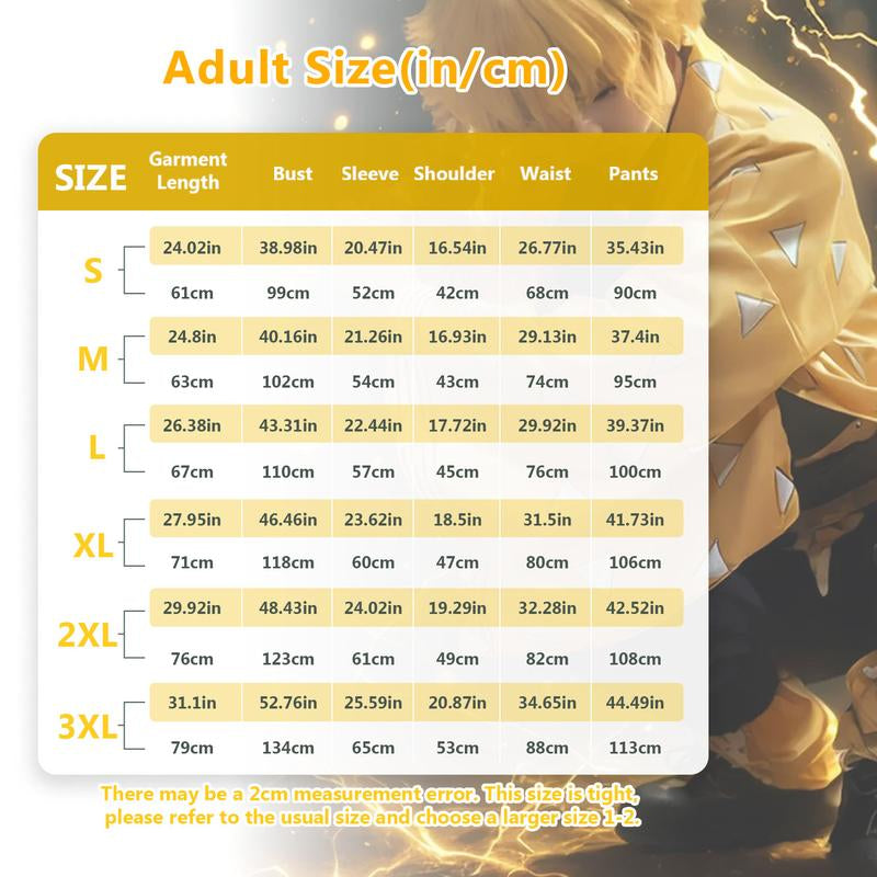 Anime Cosplay Costume Set with Wig and Accessories, Kimono Outfit for Men and Women, Great for Cosplay and Halloween, Asian Size Order Size Up