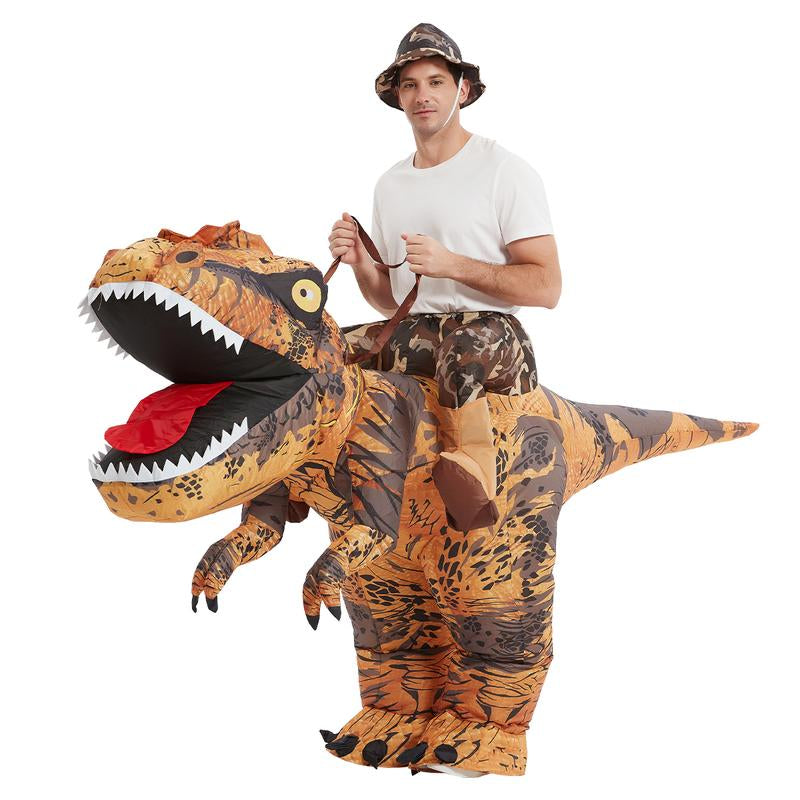 GOOSH Inflatable Dinosaur Costume Adults Halloween Party Blow up T Rex Outfit, Lightweight & Flexible for Cosplay, Parades