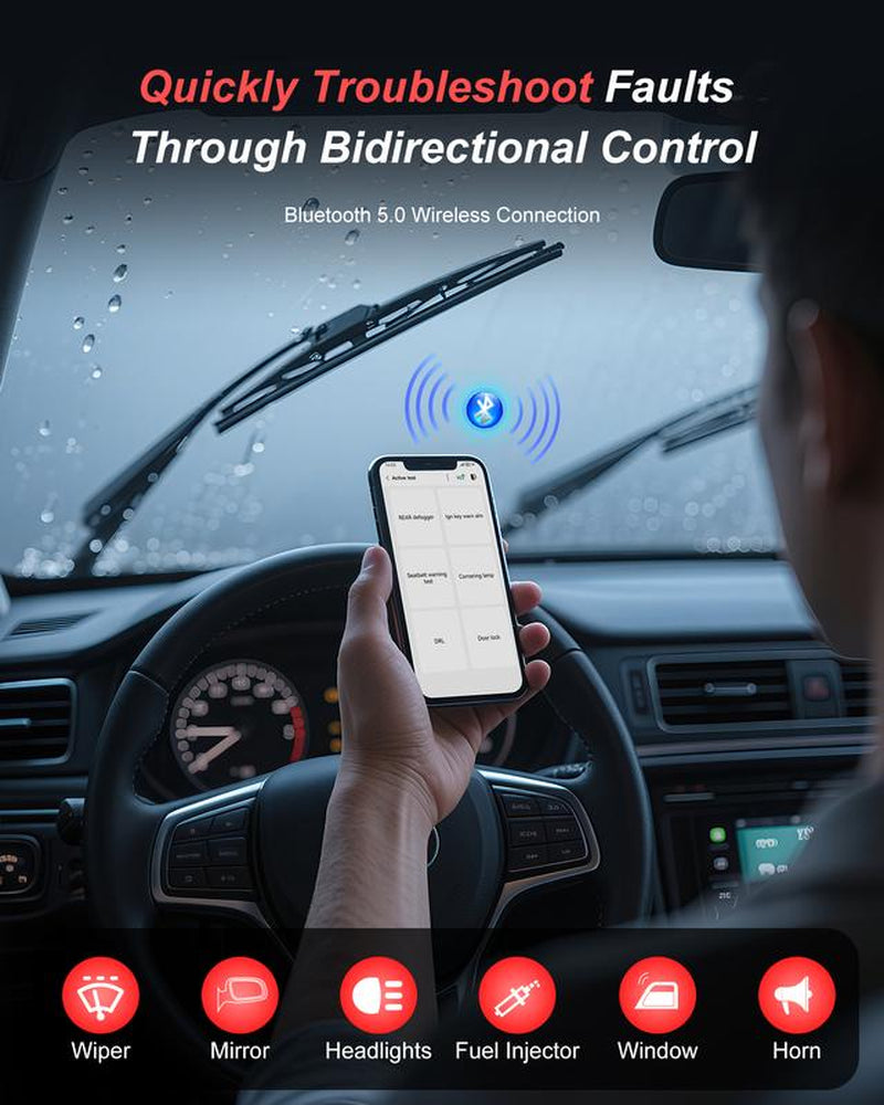 GOOLOO DS200 OBD2 Scanner for Car, Bluetooth Wireless All System Diagnostic Tool for Ios&Android, Bi-Directional Control,8+ Hot Reset,Repair Guides,Check Engine Code Reader,Live Data&Performance Test