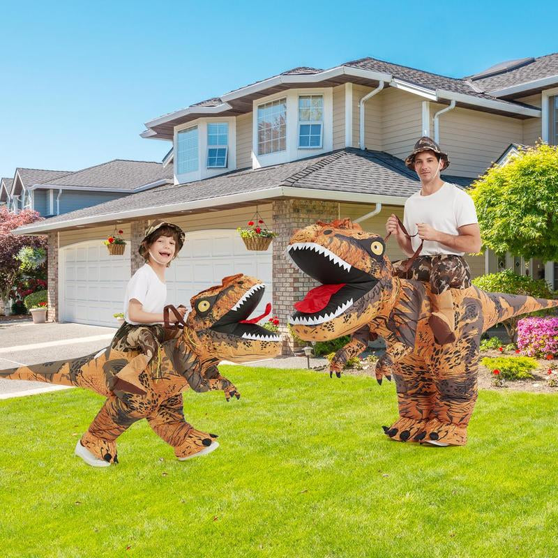 GOOSH Inflatable Dinosaur Costume Adults Halloween Party Blow up T Rex Outfit, Lightweight & Flexible for Cosplay, Parades
