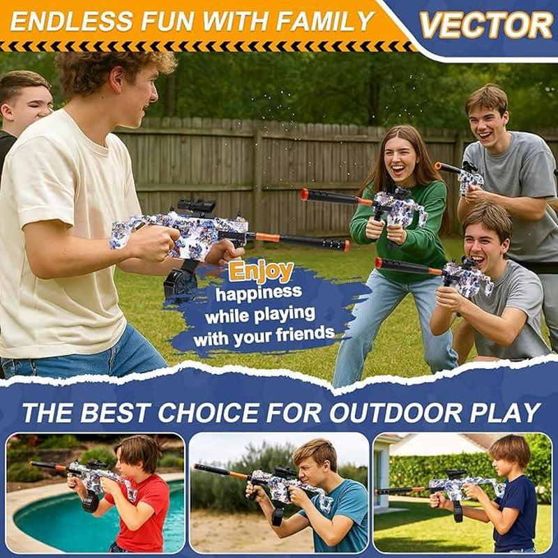 Automatic Dual Mode Gel Balls Blaster Toys Rechargeable Splatter Gel Ball Blaster with Goggles and Ammo Drum, Outdoor Activities Shooting Game Party for Kids 14+ Waterblaster Inflatable Water