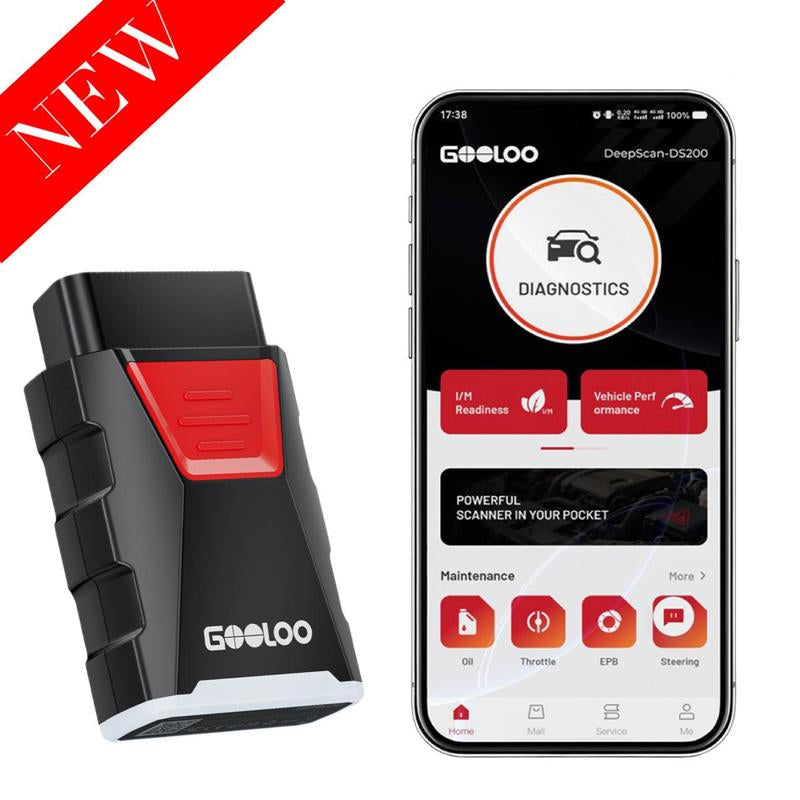GOOLOO DS200 OBD2 Scanner for Car, Bluetooth Wireless All System Diagnostic Tool for Ios&Android, Bi-Directional Control,8+ Hot Reset,Repair Guides,Check Engine Code Reader,Live Data&Performance Test