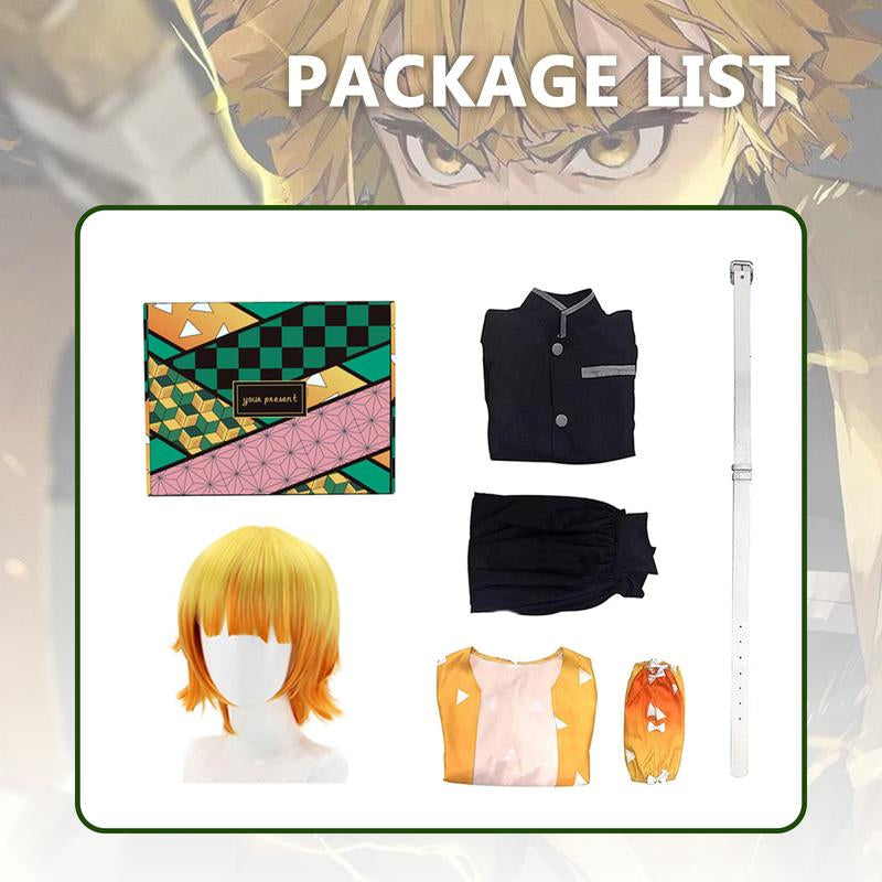 Anime Cosplay Costume Set with Wig and Accessories, Kimono Outfit for Men and Women, Great for Cosplay and Halloween, Asian Size Order Size Up