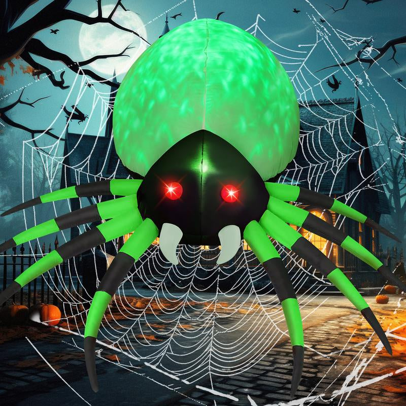 8 FT Width Halloween Inflatable Spider Outdoor Decoration with Magic Light, Blow up Yard Inflatables Holiday Inflatables for Outdoor Yard Garden Lawn Decor