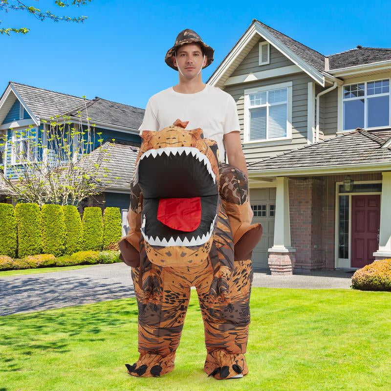 GOOSH Inflatable Dinosaur Costume Adults Halloween Party Blow up T Rex Outfit, Lightweight & Flexible for Cosplay, Parades