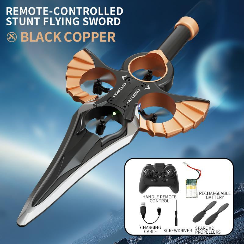 Stunt Drone with Flying Sword Design 360° Aerial Roll & Optical Positioning LED Night Flight Mode Cameras Remote Controlled Stand for Aerial Photography and Videography Dual Folding Jet Rc Rtfrc Plane Dual Battery Remote Flying Toys Control Aircraft