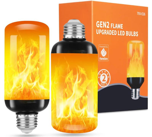 Flame Light Bulbs, Most Realistic Flickering Lights Bulbs, E26 Halloween Lights Outdoor & Indoor, LED Outdoor Light Bulb for Decorations, Home Decor