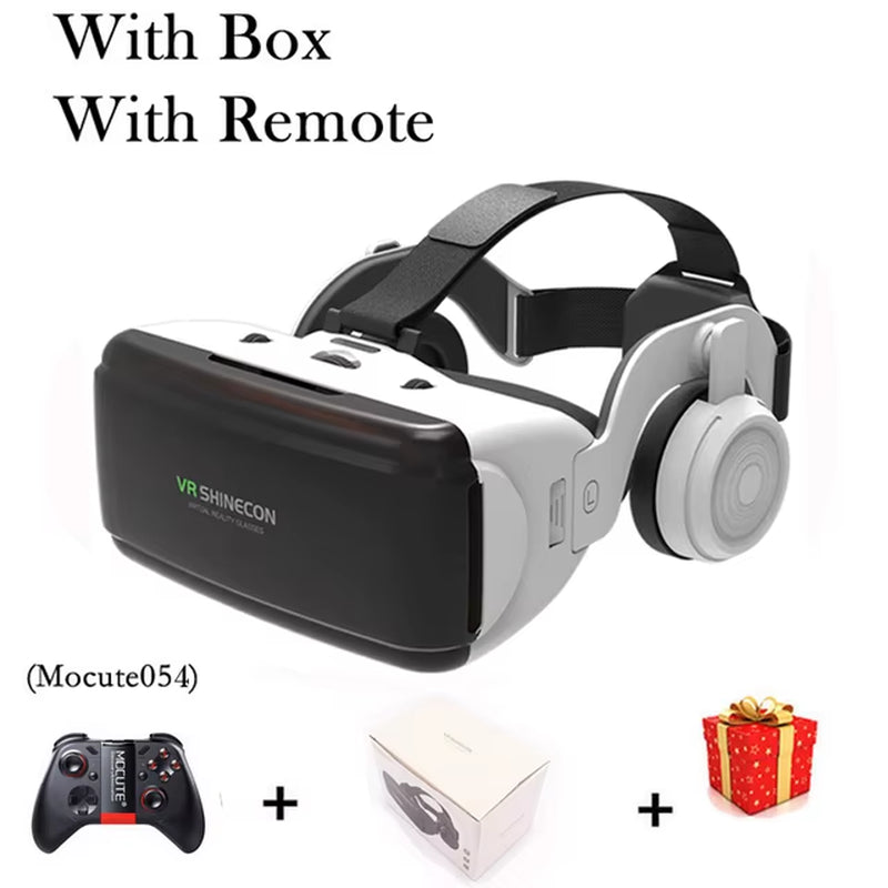 VR Shinecon Casque Helmet 3D Glasses Virtual Reality for Smartphone Smart Phone Headset Goggles Binoculars Video Game Wirth Lens