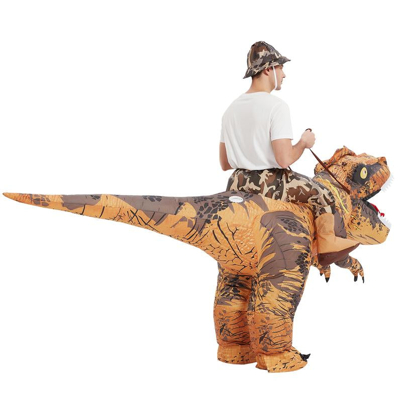 GOOSH Inflatable Dinosaur Costume Adults Halloween Party Blow up T Rex Outfit, Lightweight & Flexible for Cosplay, Parades