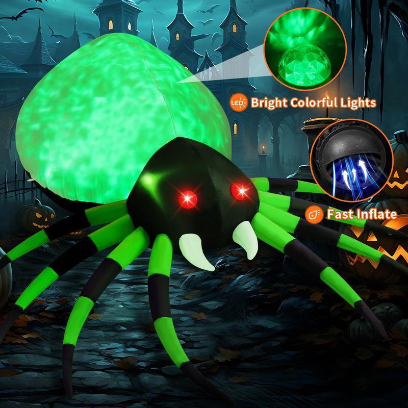 8 FT Width Halloween Inflatable Spider Outdoor Decoration with Magic Light, Blow up Yard Inflatables Holiday Inflatables for Outdoor Yard Garden Lawn Decor