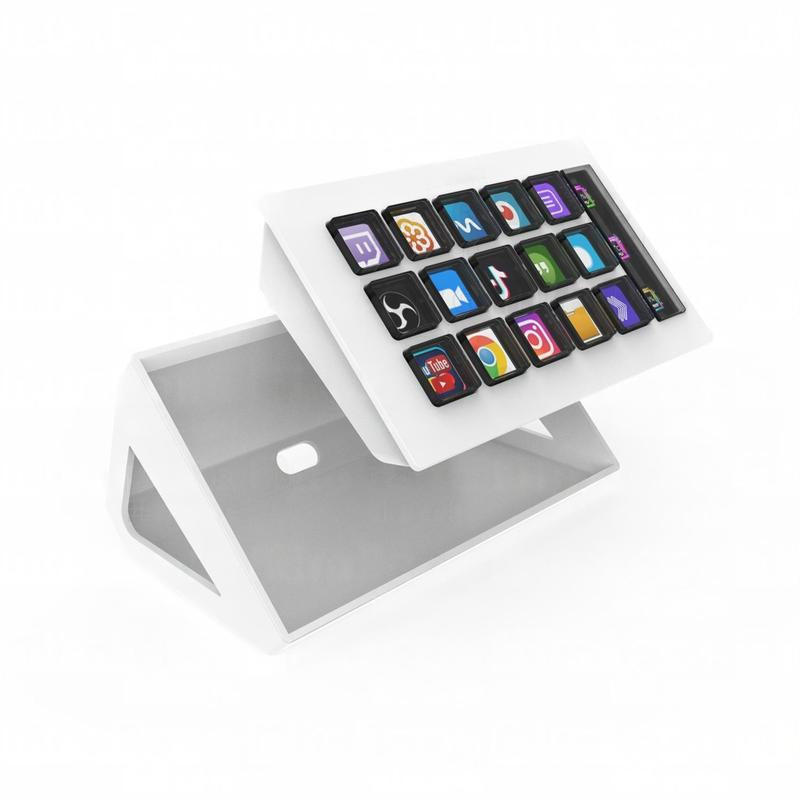 Mirabox Gaming Stream Deck, 15-Key LCD Macro Pad, Streaming Keyboard with Trigger Actions in Obs/Twitch/Youtube, Customizable Shortcut Buttons Visual Keypad Works with Mac and Windows, Setup Essentials for Gamers/Streamers/Content Creators