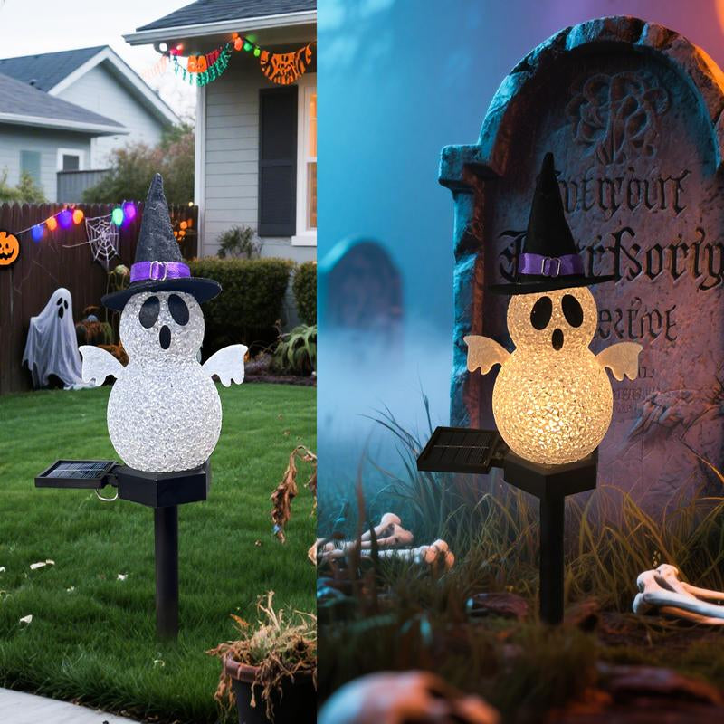 Halloween Pumpkin Ghost Solar Pathway Lights, Waterproof Outdoor Decorations for Yard, Patio, Lawn, Porch, Perfect Halloween Party Supplies