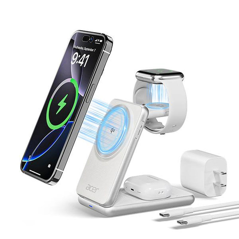 Cargador inalámbrico magnético 3 en 1 de Acer | Apple