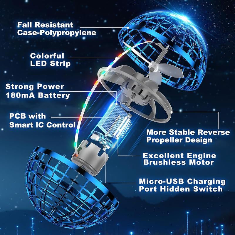2025 Hottest! Cosmic Fly Ball - Boomerang Hover, Galaxy - Spin Effect, Drone - like Track. Cool Toy for 6 - 12S & Teens, Perfect for Outdoor Play,The Best Gifts for Halloween, Easter, and Christmas