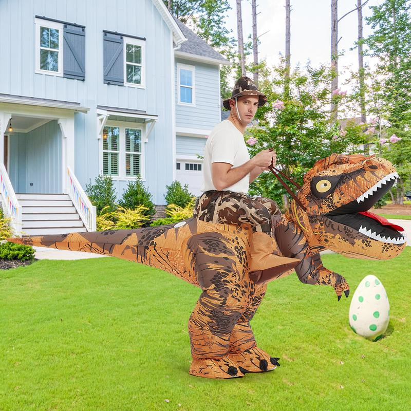 GOOSH Inflatable Dinosaur Costume Adults Halloween Party Blow up T Rex Outfit, Lightweight & Flexible for Cosplay, Parades