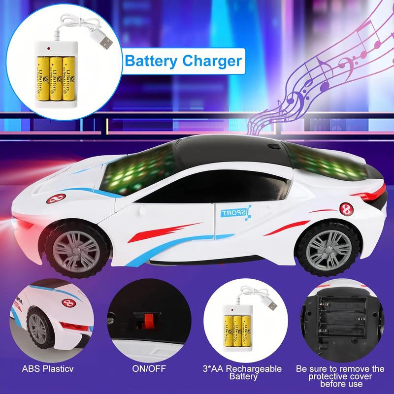 Police Car Transformer Toy for Boys Ages 4-6 - 1-Second Car-To-Robot Transformation, Cool Glowing Lights, Auto-Turn When Obstacles, Battery-Powered Transformer Car & Kids' Police Car Toy, Perfect Birthday Gift