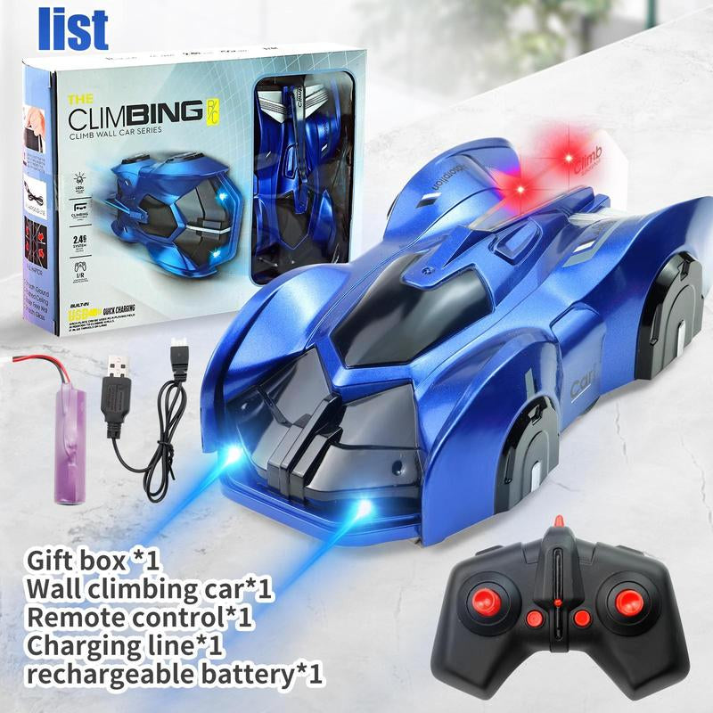 Wall Climbing Remote Control Car, Dual Mode 360° Rotating RC Stunt Cars with Headlight Rechargeable Toys for Boys