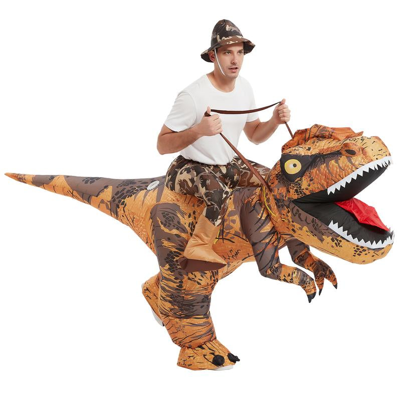 GOOSH Inflatable Dinosaur Costume Adults Halloween Party Blow up T Rex Outfit, Lightweight & Flexible for Cosplay, Parades