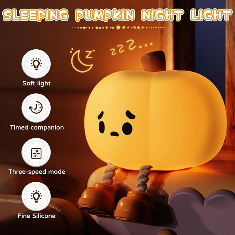 1Pcs Pumpkin Night Light, Cute Pumpkin Fun Gift, Cool Gadget, Halloween Home Decor, Nighttime Lighting, Ambient Room Lighting, Dimmable Bedside Light, Decorative Lamp, Seasonal Decor Style, Cartoon Theme, Smooth Dimming Mechanism, Touch-Sensitive Control