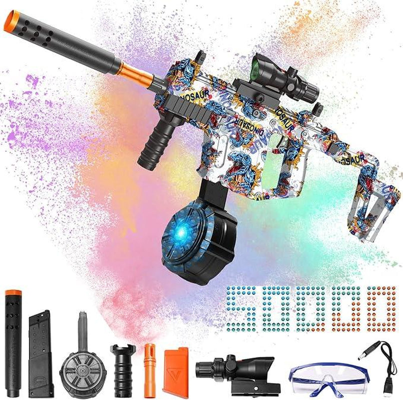 Automatic Dual Mode Gel Balls Blaster Toys Rechargeable Splatter Gel Ball Blaster with Goggles and Ammo Drum, Outdoor Activities Shooting Game Party for Kids 14+ Waterblaster Inflatable Water