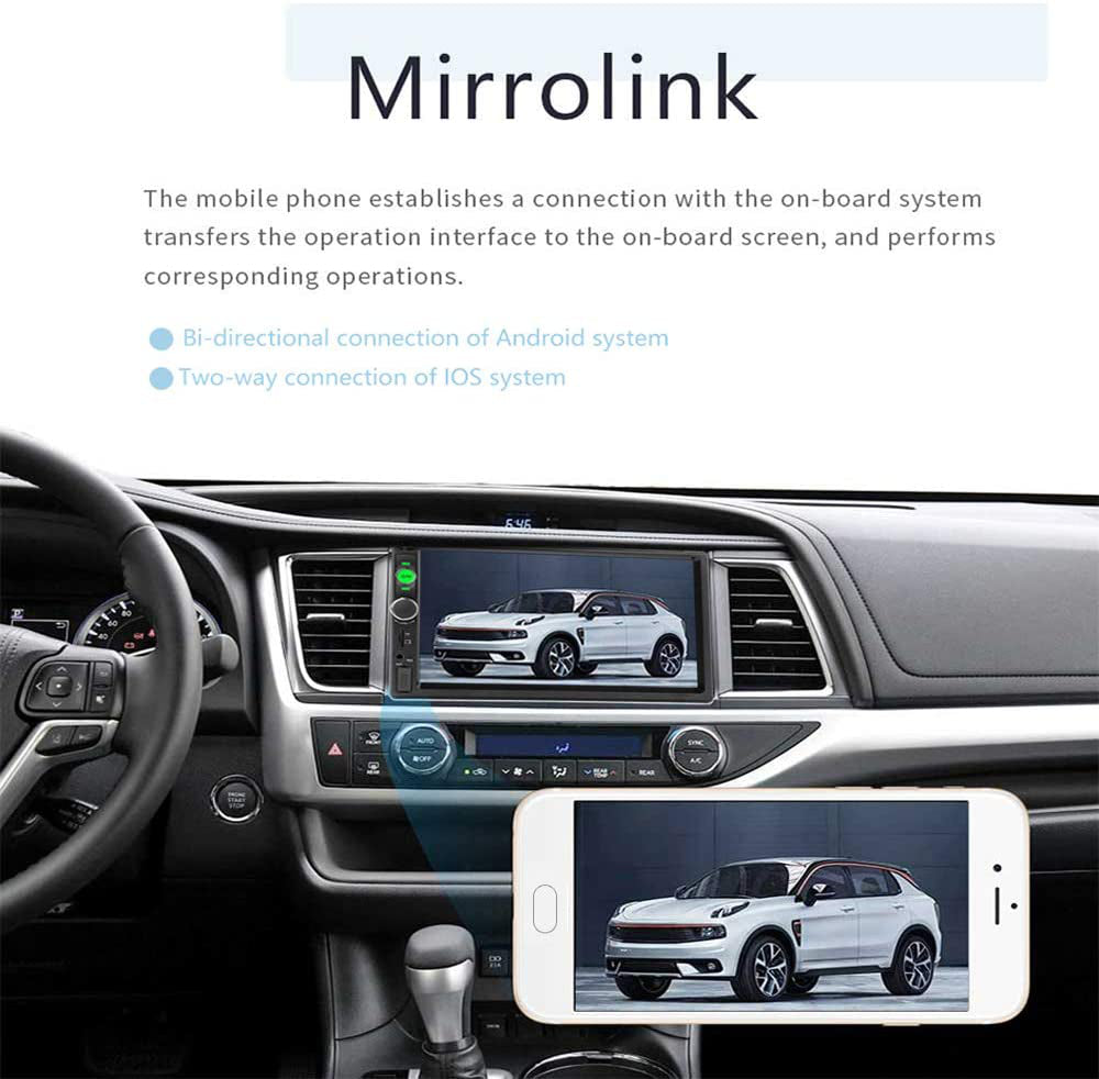 Estereo De Pantalla Para Coche Bluetooth Doble Din Car Stereo Reproductor 7 Inch
