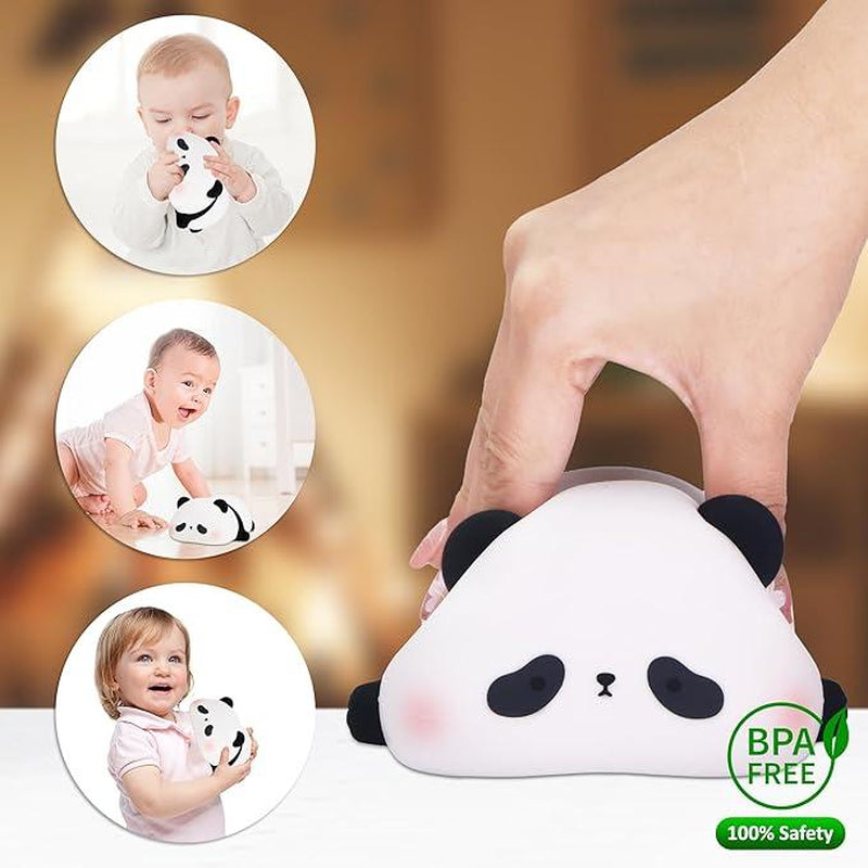 DREAMING MY DREAM Cute Panda Night Light, LED Squishy Novelty Animal Night Lamp, 3 Level Dimmable Nursery Nightlight for Breastfeeding Toddler Baby Kids Decor, Cool Gifts Kids (Panda Pangda) Rechargeable
