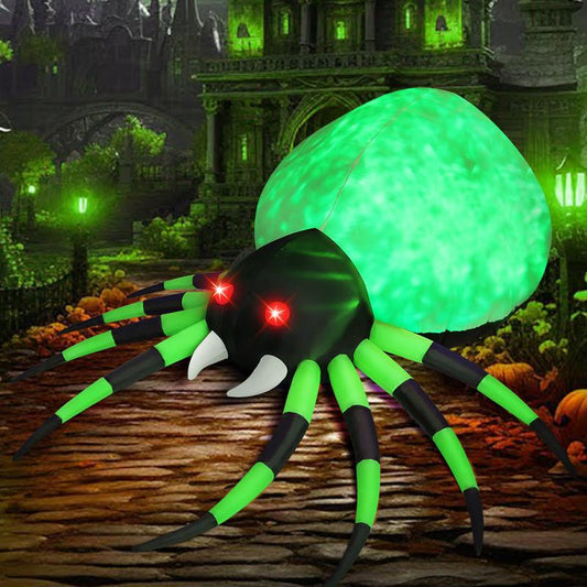 8 FT Width Halloween Inflatable Spider Outdoor Decoration with Magic Light, Blow up Yard Inflatables Holiday Inflatables for Outdoor Yard Garden Lawn Decor