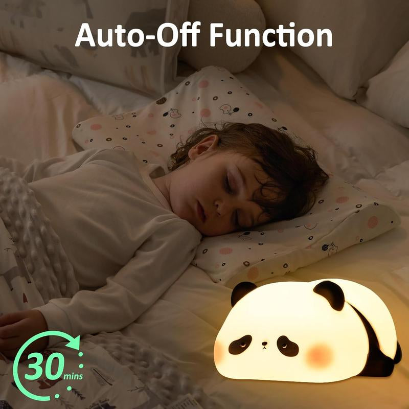 DREAMING MY DREAM Cute Panda Night Light, LED Squishy Novelty Animal Night Lamp, 3 Level Dimmable Nursery Nightlight for Breastfeeding Toddler Baby Kids Decor, Cool Gifts Kids (Panda Pangda) Rechargeable