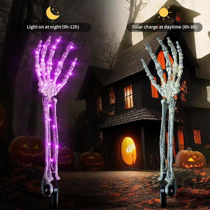 Halloween Decoration, 5 PCS Collasis Lighted Skeleton Arm Stakes, Scary Realistic Hands Bone Waterproof Solar-Powered, Multi-Mode Indoor Outdoor Halloween Ornament