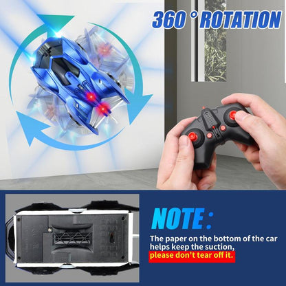 Wall Climbing Remote Control Car, Dual Mode 360° Rotating RC Stunt Cars with Headlight Rechargeable Toys for Boys