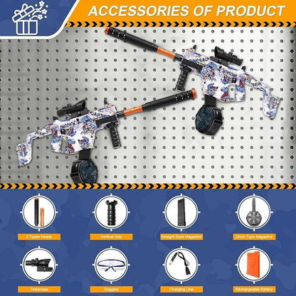 Automatic Dual Mode Gel Balls Blaster Toys Rechargeable Splatter Gel Ball Blaster with Goggles and Ammo Drum, Outdoor Activities Shooting Game Party for Kids 14+ Waterblaster Inflatable Water