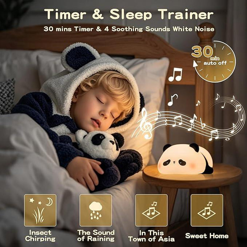 DREAMING MY DREAM Cute Panda Night Light, LED Squishy Novelty Animal Night Lamp, 3 Level Dimmable Nursery Nightlight for Breastfeeding Toddler Baby Kids Decor, Cool Gifts Kids (Panda Pangda) Rechargeable