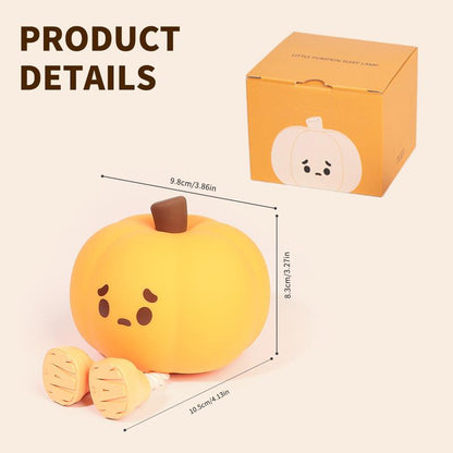 Halloween Pumpkin Night Light, Cute LED Pumpkin Lamp with 3 Level Dimmable, Nursery Nightlight for Kids, Silicone Rechargeable Bedside Touch Lamp, Funny Office Desk and Halloween Decor for Woman and Kids