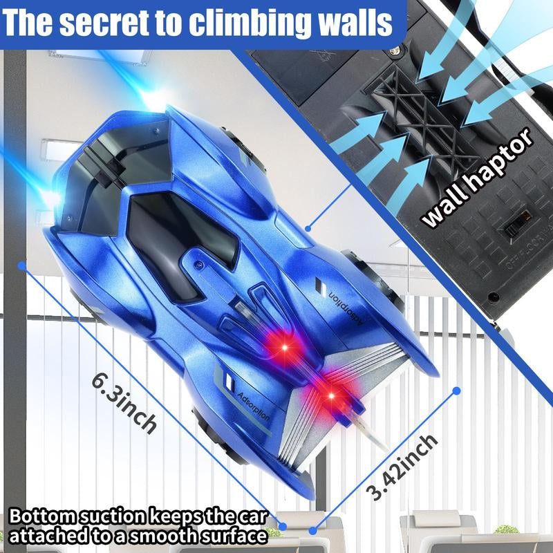 Wall Climbing Remote Control Car, Dual Mode 360° Rotating RC Stunt Cars with Headlight Rechargeable Toys for Boys