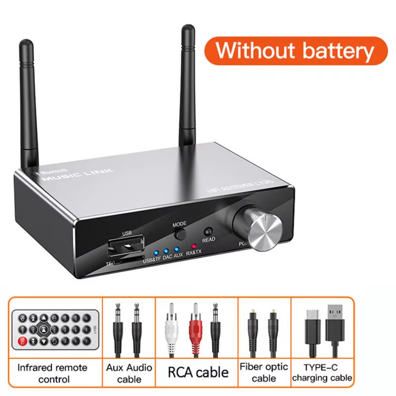 Bluetooth 5.3 Transmitter Receiver Stereo Low Latency AUX 3.5Mm Optical Wireless Music Audio Adapter Remote Control for TV PC