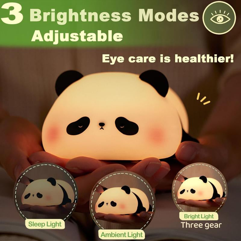 DREAMING MY DREAM Cute Panda Night Light, LED Squishy Novelty Animal Night Lamp, 3 Level Dimmable Nursery Nightlight for Breastfeeding Toddler Baby Kids Decor, Cool Gifts Kids (Panda Pangda) Rechargeable