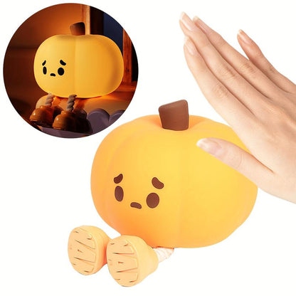 1Pcs Pumpkin Night Light, Cute Pumpkin Fun Gift, Cool Gadget, Halloween Home Decor, Nighttime Lighting, Ambient Room Lighting, Dimmable Bedside Light, Decorative Lamp, Seasonal Decor Style, Cartoon Theme, Smooth Dimming Mechanism, Touch-Sensitive Control