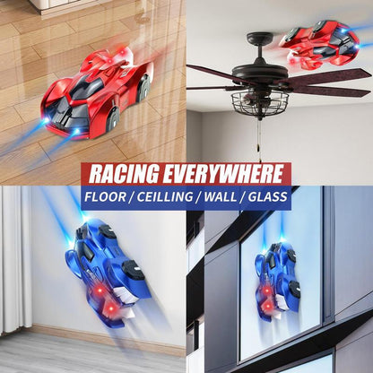 Wall Climbing Remote Control Car, Dual Mode 360° Rotating RC Stunt Cars with Headlight Rechargeable Toys for Boys