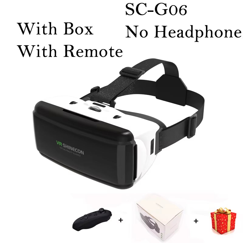 VR Shinecon Casque Helmet 3D Glasses Virtual Reality for Smartphone Smart Phone Headset Goggles Binoculars Video Game Wirth Lens