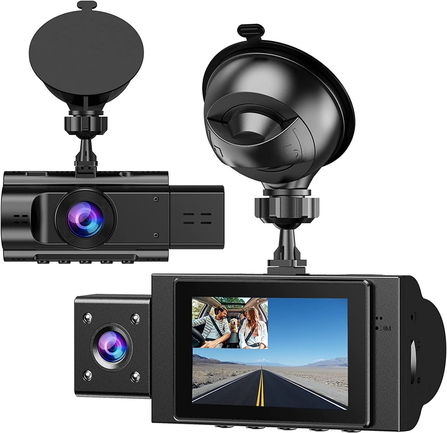 Dual Dash Cam Rear Front Video Recorder Auto anti Theft 1080P Dashboard Camera