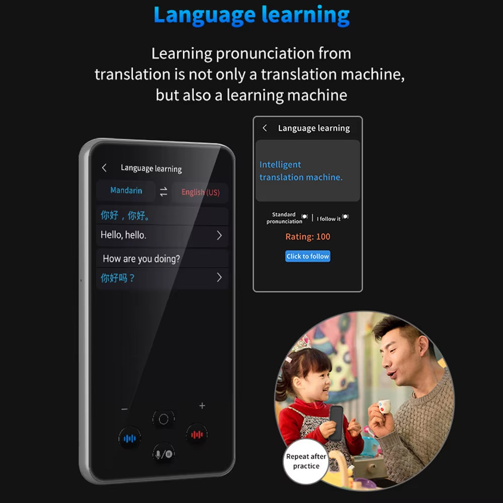 S85 Pro Language Translator Device 4 Inch 138 Languages Voice Video Recording Translating Offline Translation 8GB 2000Mah