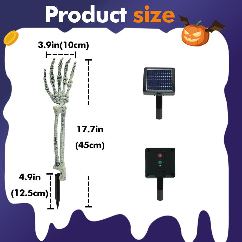 Halloween Decoration, 5 PCS Collasis Lighted Skeleton Arm Stakes, Scary Realistic Hands Bone Waterproof Solar-Powered, Multi-Mode Indoor Outdoor Halloween Ornament