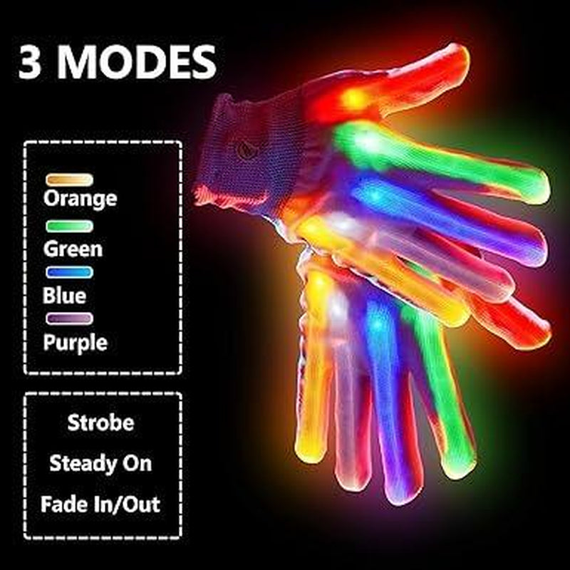 2025 New Halloween LED Scary Skeleton Mask & Glow Gloves Set - Light up Costume for Party, Glow in the Dark Decor