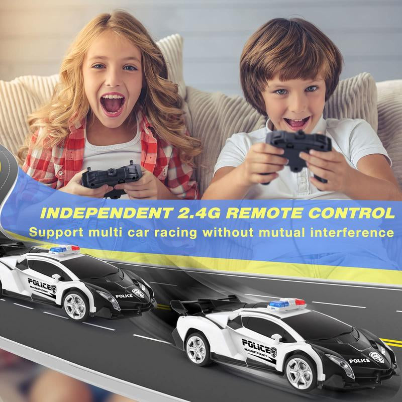 Remote Control Car for Kids, Transforming Robot Toy with LED Lights, 1:18 Scale, One-Button Transform, 360° Rotation, Birthday Gift