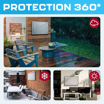 Outdoor TV Cover 50 Inch – Waterproof & Weatherproof TV Enclosure, Smart Shield Screen Protector, outside TV Covers for Moving & Storage - Gray