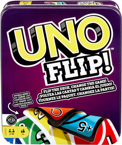 UNO FLIP! Card Game with Color Blind Accessible Deck for Kids, Adults & Family Night, 2 to 10 Players